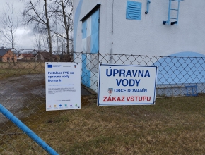 Plakát A3 instalovaný na úpravně vody - publicita projektu