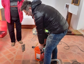 Realizace vrtané sondy do podzemní krypty v r. 2023